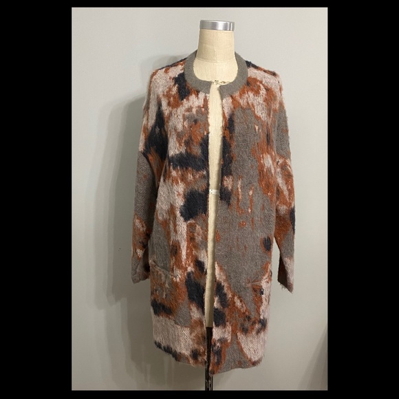 SELECTED FEMME LONG SLEEVE WOOL/MOHAIR KNIT CARDIGAN - Picture 1 of 5